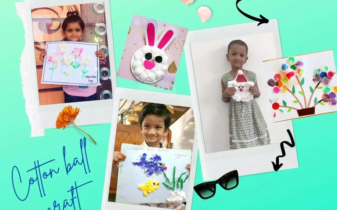 Creative Cotton Painting by LKG at the Best CBSE School in Salem