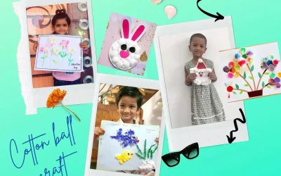 Creative Cotton Painting by LKG at the Best CBSE School in Salem