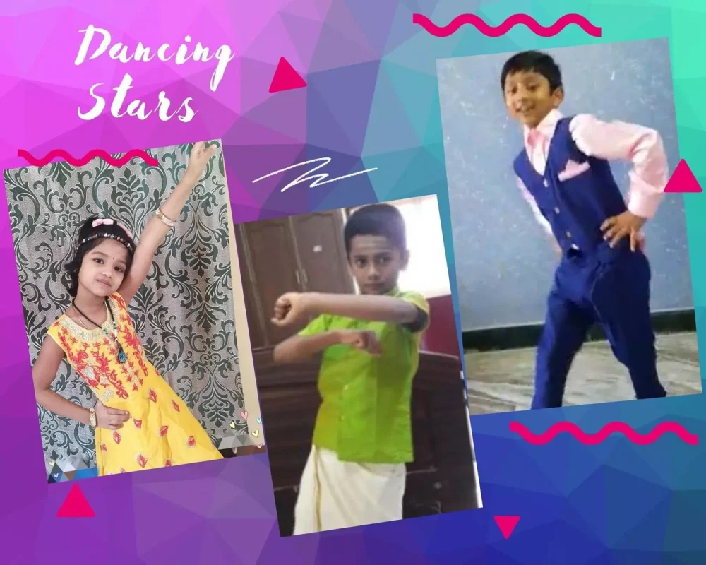 Grade 1 students from the best CBSE school in Salem performing solo dances in colorful costumes, with some using creative props made from recycled materials, embodying the 'wealth from waste' concept.