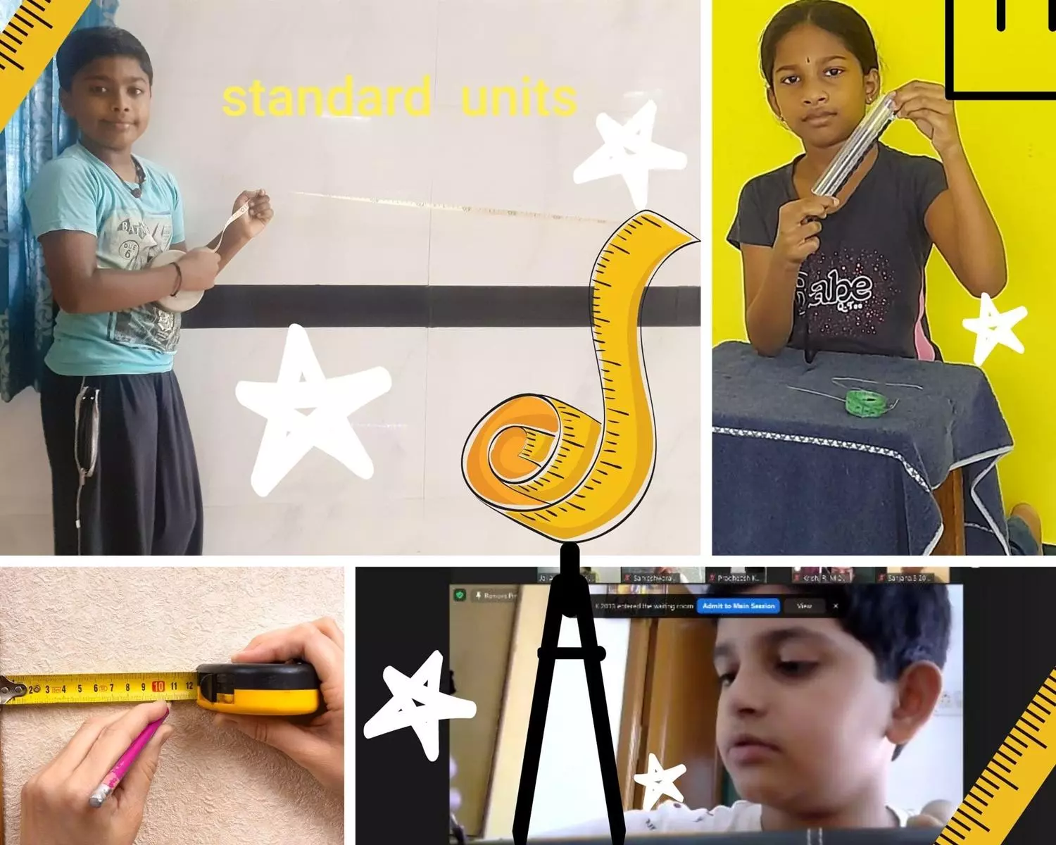 6th std students at Vidhya Peetham i-School, the best CBSE school in Salem, engaging in hands-on learning, learning about measurement and motion.
