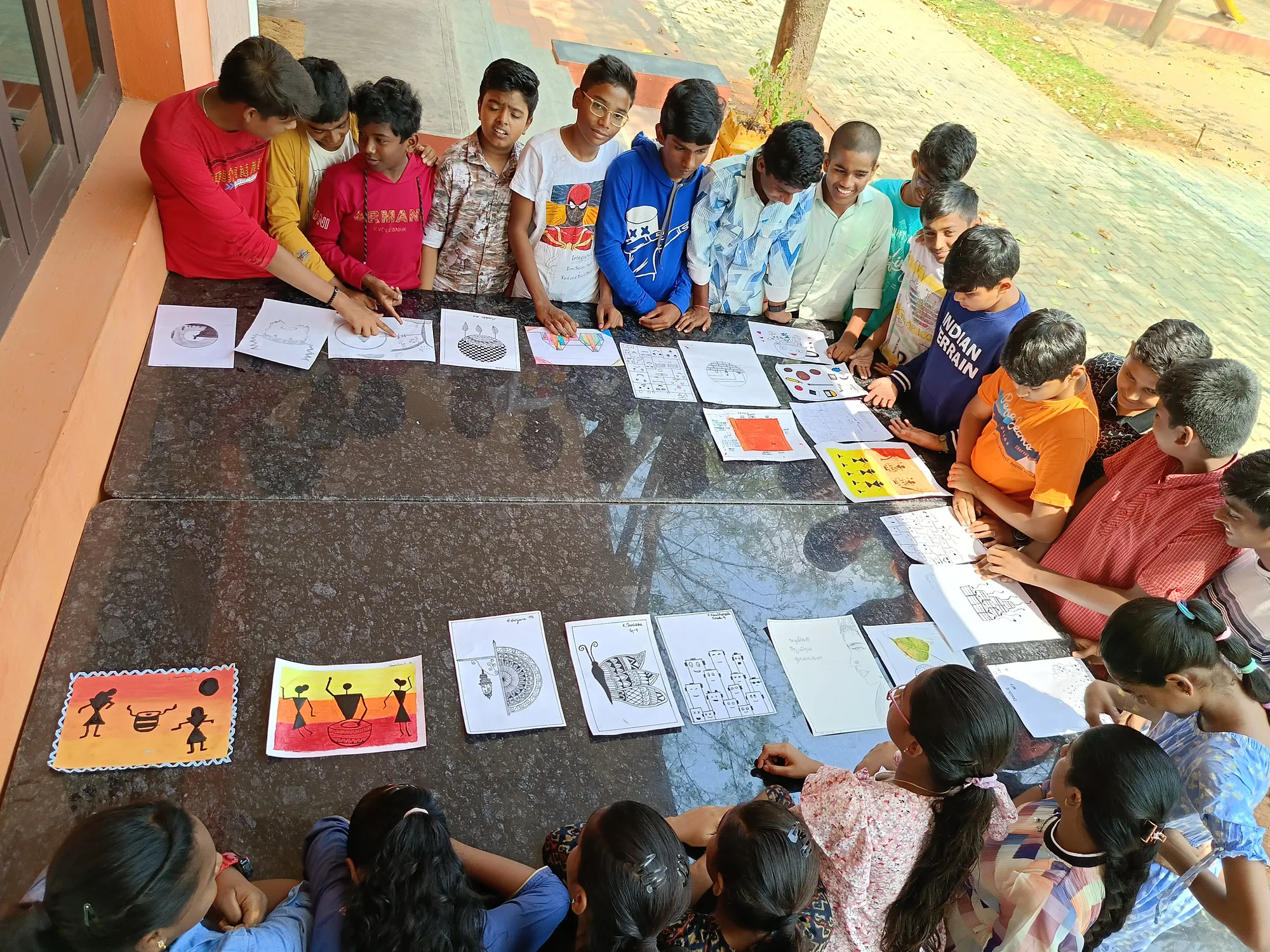 Enthusiastic students engaging in artistic creations for Brush and Beyond at a prestigious Salem school